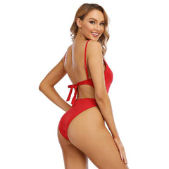 Women One Piece Swimsuits Red color Backless Bodysuits Beach Swimwear Bikinis Bathing Suit for Adult Ladies Swimming Suits