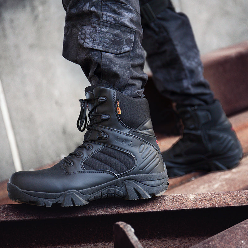 Outdoor hiking, motorcycle, men's shoes, locomotive, assault shoes, military boots, special forces, field long, combat boots, desert