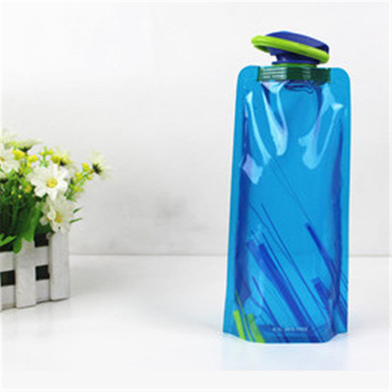 Outdoor folding drinking water bag equipment, travel, cycling, sports, hiking, portable climbing water bottle, water bottle, travel supplies, portable folding water bag