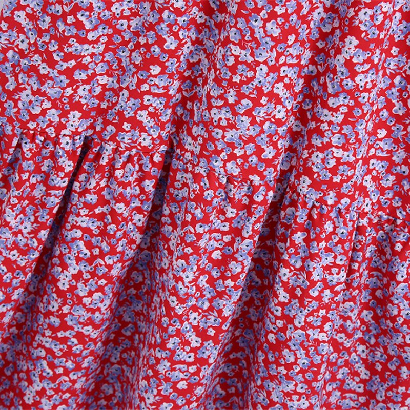 فستان صيفي نسائي بوهو مطبوع عليه زهور بحزام سباغيتي فستان طويل مكشكش فستان صيفي طويل للسيدات بدون أكمام للحفلات 