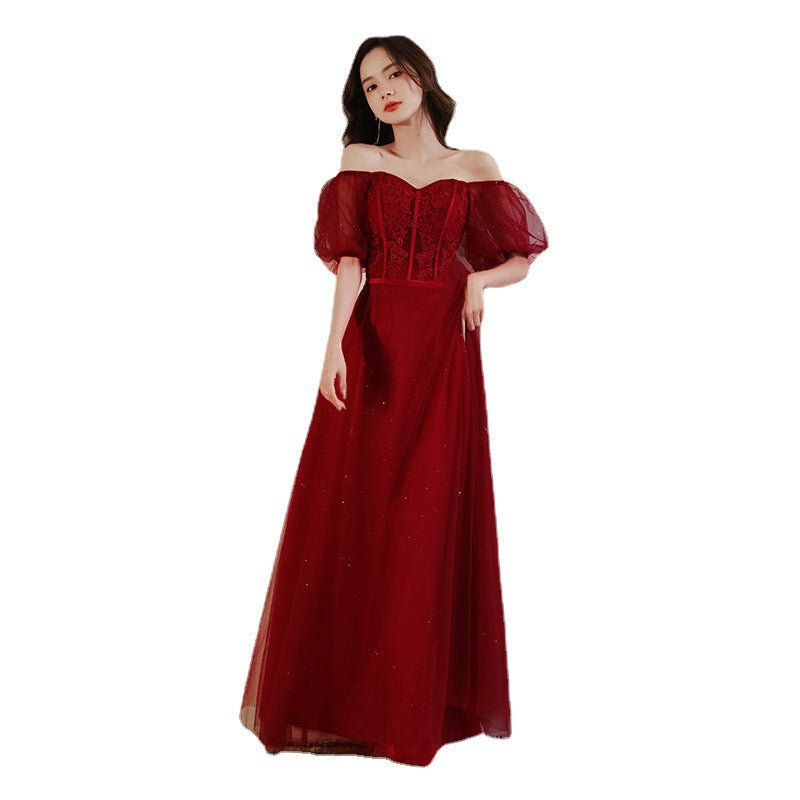 Toast clothing bride female 2022 new summer pregnant women return to the door clothing was thin red wedding thank you banquet dress skirt