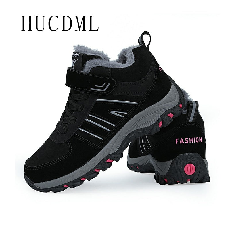 Women Boots Plush Warm Snow Mens Boots Men Work Hiking Shoes Sneakers High Top Waterproof Rubber Ankle Boots