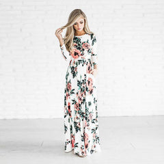 AECU Women Summer Long Dress Floral Print Boho Beach Dress Tunic Maxi Dress Women Sundress Vestidos De Festa XXXL 2021