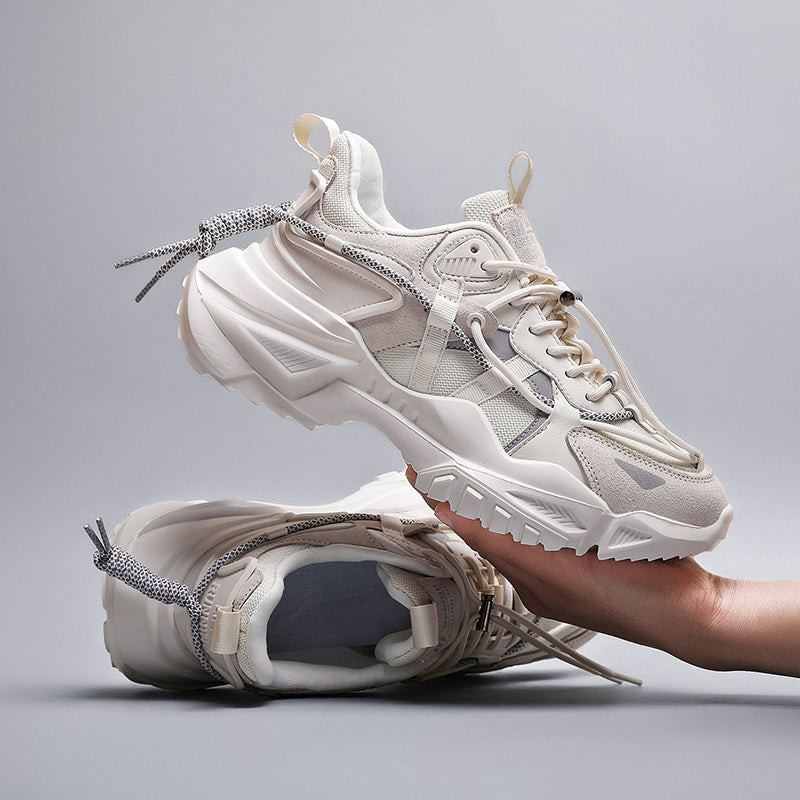 European station 2021 new men's shoes fashion thick-soled old shoes breathable mesh casual sports shoes shock absorption wear-resistant running shoes