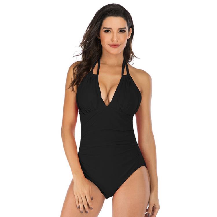 One Piece Swimsuits Women Swimwear Halter Bathing Suit Bodysuits Adult Ladies Beach Swimming Wear Slimming Vintage Bikini