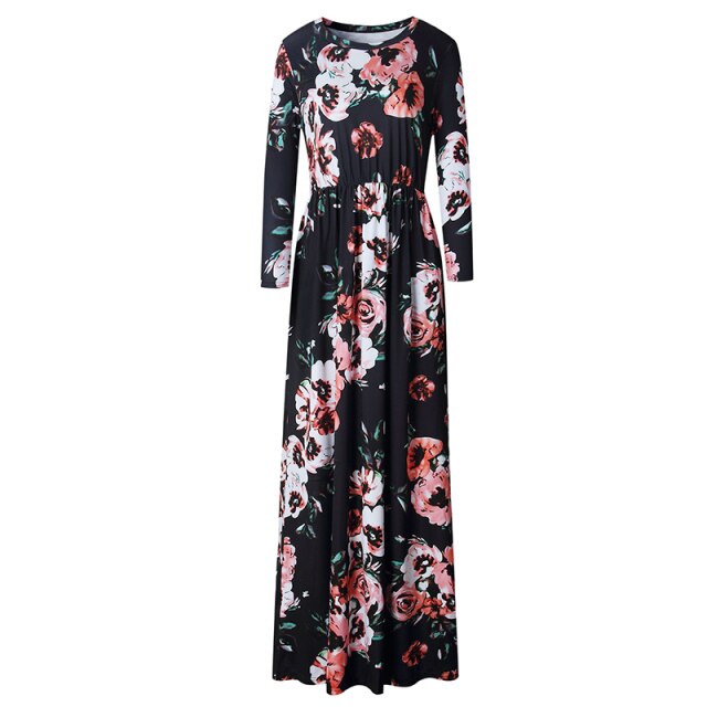 AECU Women Summer Long Dress Floral Print Boho Beach Dress Tunic Maxi Dress Women Sundress Vestidos De Festa XXXL 2021