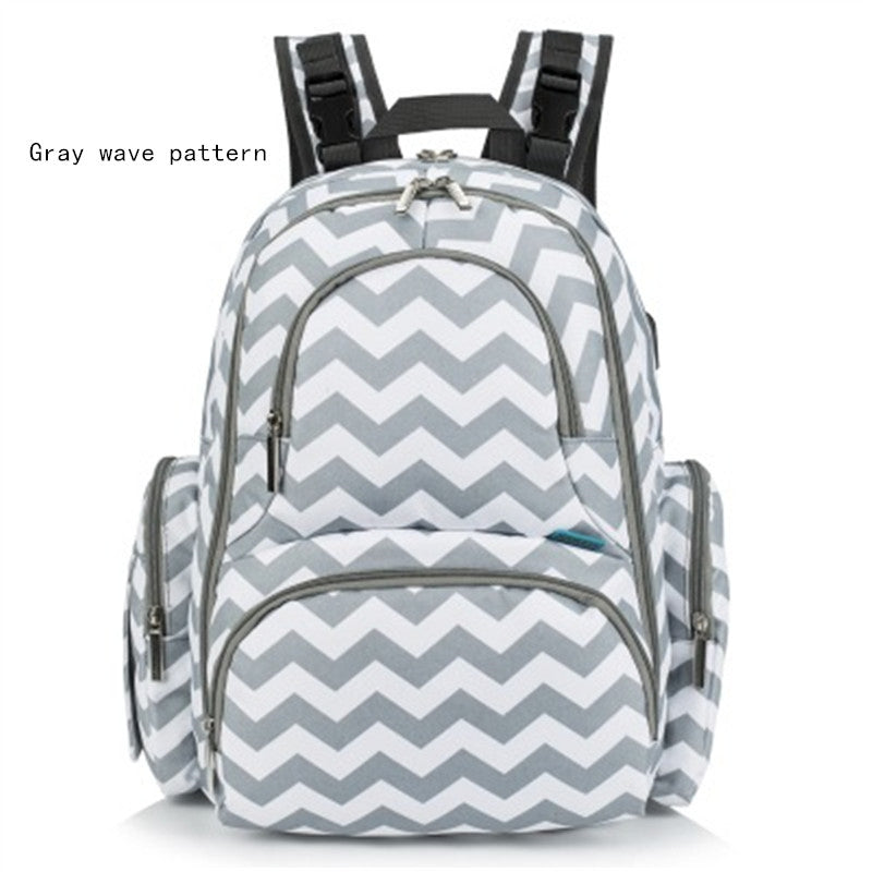 Multifunctional Waterproof Mummy Bag Large Capacity Backpack Simple Three-Piece Set European and American Mother and Baby Backpack