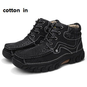 Men's shoes autumn and winter models leather shoes large size  -top shoes increase  boots trend fashion casual men's hiking shoes