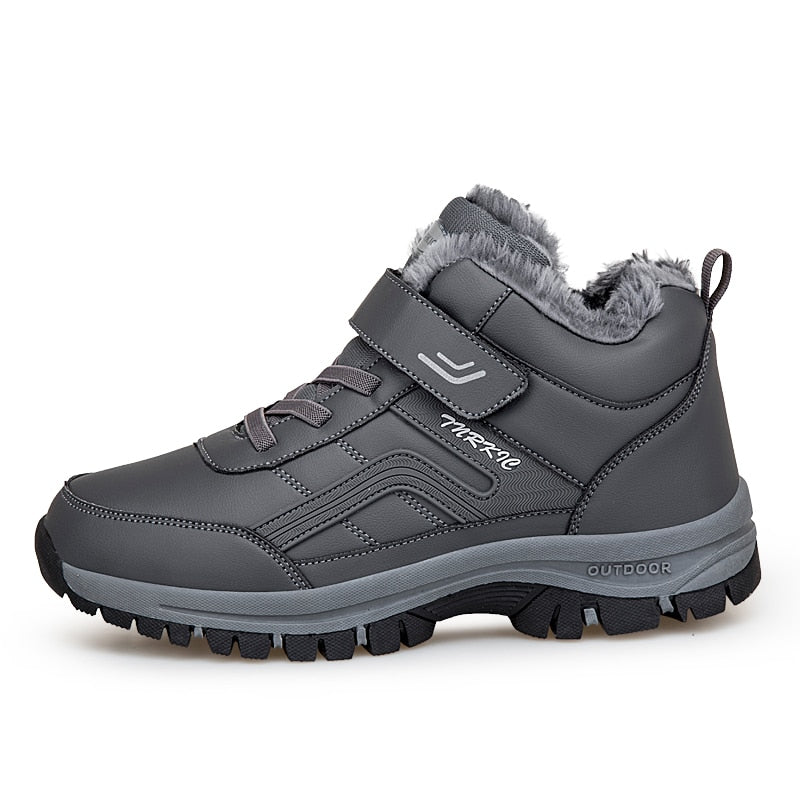 Winter 2023 Waterproof Plush Leather Boots Ladies Hunting Hiking Shoes Lace Warm Hiking Hiking Boots Botas Mujer Platform Boots