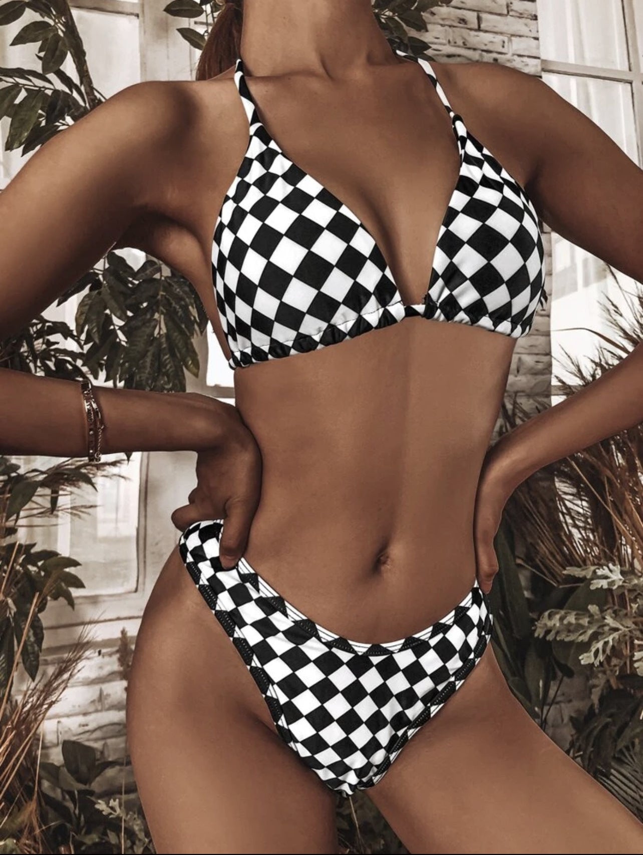Mesh three-piece swimsuit bikini