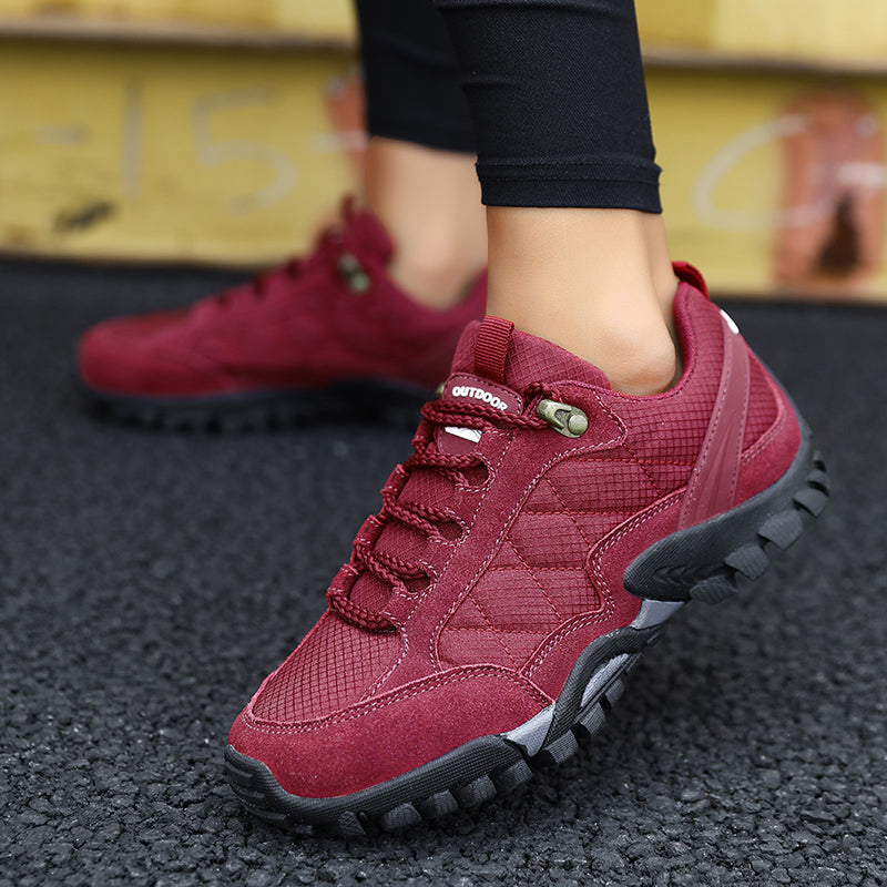 New style suede leather outdoor waterproof hiking shoes women's shoes