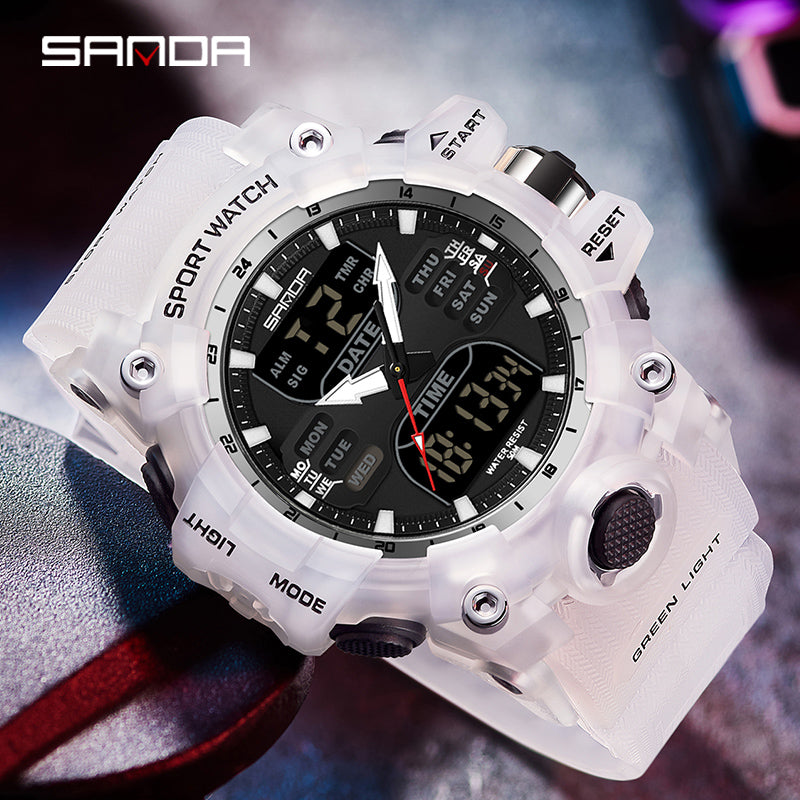 SANDA 6126   Men Watches 50M Waterproof Sports Military Watch Digital  Wristwatch