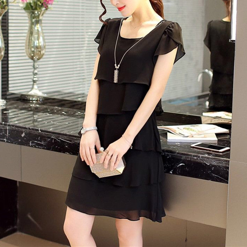 2023 summer wave cut sweet solid color short-sleeved slim-fit casual clothing ladies full set matching vest fashion simple O-neck casual new style 3*3