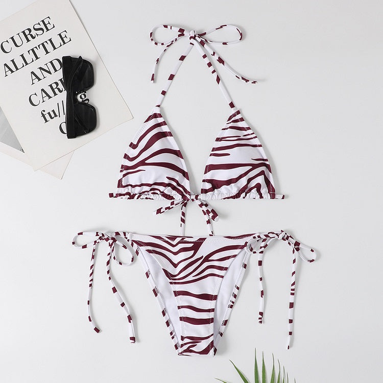 New  striped lace-up  ladies swimsuit