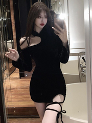 Off Shoulder Self Tie Women's Dress Sexy Summer Bodycon Dress Slim Fit