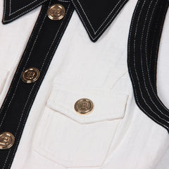 Fashion New Product   Jacquard Denim Sleeveless Rivet Ladies Dress