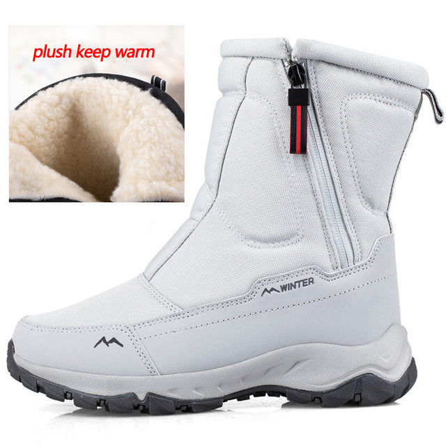 Outdoor men's large size snow boots thickened ski boots cold and windproof cotton boots hiking boots