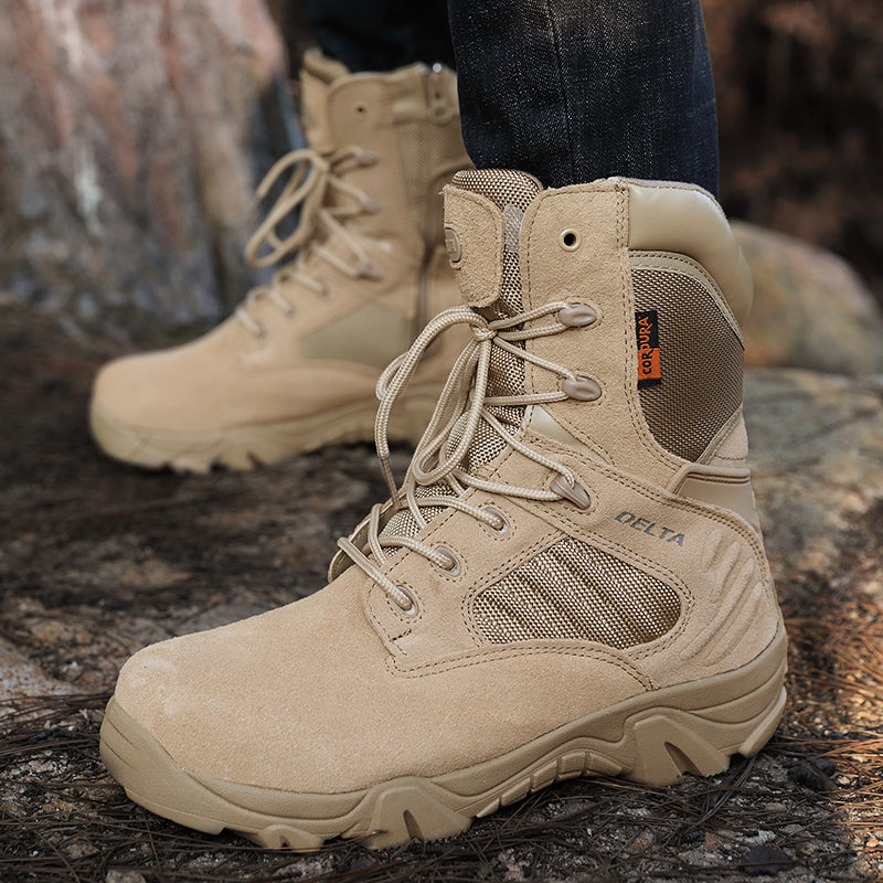 Hiking shoes waterproof, non-slip, breathable, outdoor sports shoes, thick-soled wear-resistant hiking shoes, desert high-top boots