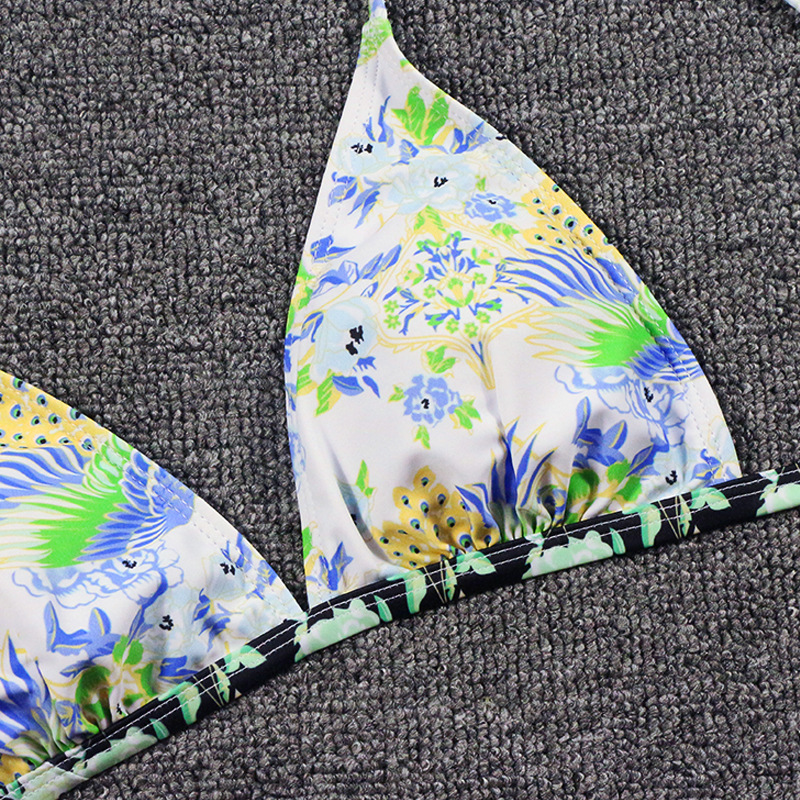 New split swimsuit European and American  personality printed quick-drying bikini swimsuit