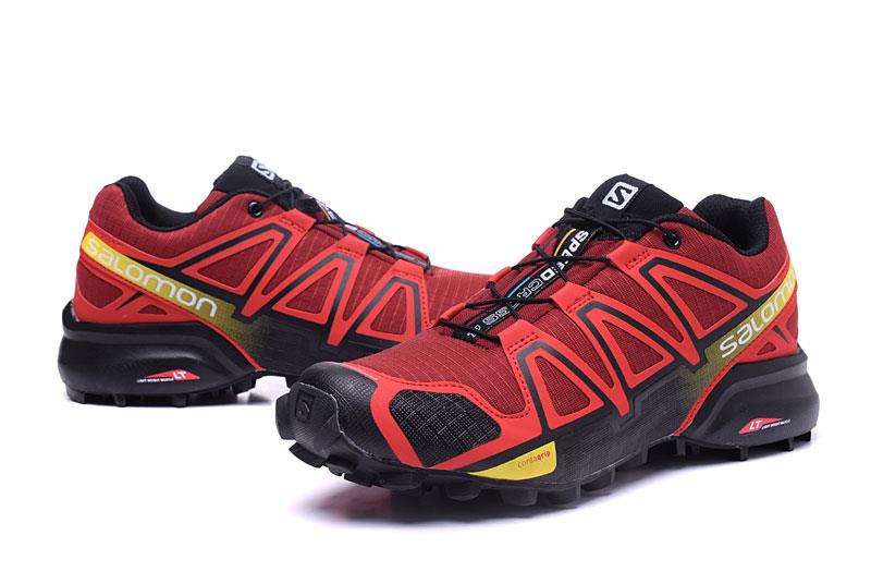 Red black yellow Salomon outdoor casual retro Speed Cross 4  surface hiking sneakers men's hiking shoes 40-46