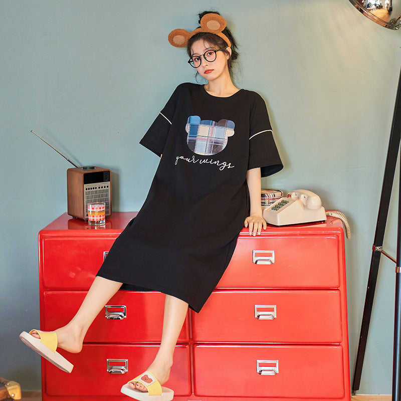 New cotton gauze home comfortable sweat-absorbing suspender nightdress