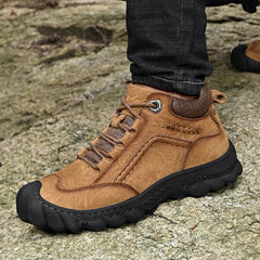 Men's shoes casual leather shoes men's spring and summer new British  -top shoes men's middle-aged outdoor breathable hiking shoes men