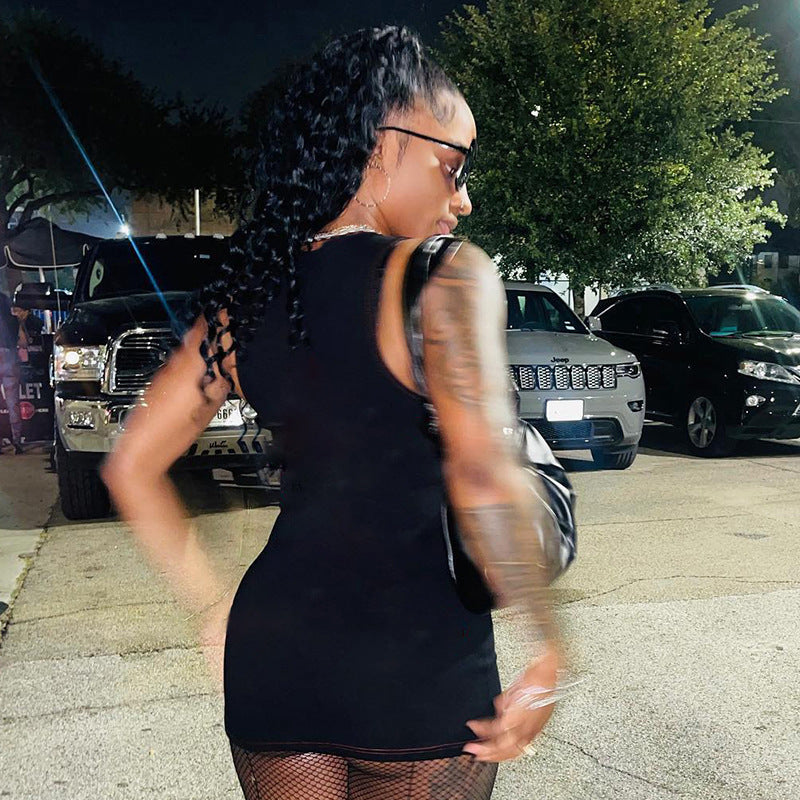 النمط الأوروبي والأمريكي محاكاة اليد الصغيرة الخامس الرقبة مثير فتاة الساخنة فستان قصير للنساء