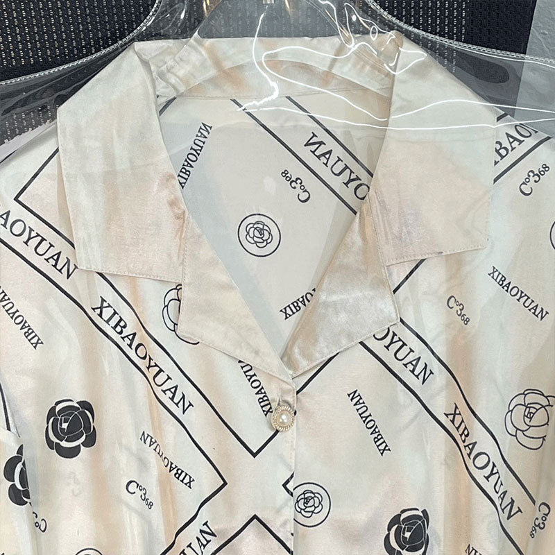 Summer silk ice silk pajamas women's short-sleeved nightdress home service thin section  silk pajamas nightdress