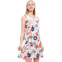 2023 Women Summer Dresses Boho Style Printed Beach Dress Loose Mini Party Dress Tank Top