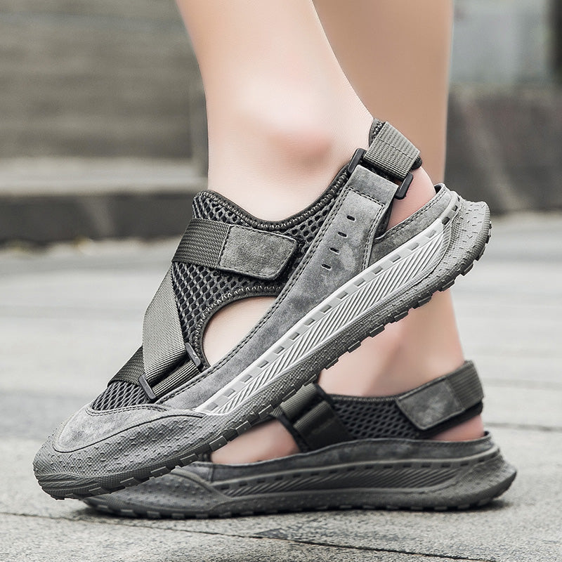 Sandals men's summer outdoor sports mesh hiking shoes breathable hole shoes waterproof wading upstream