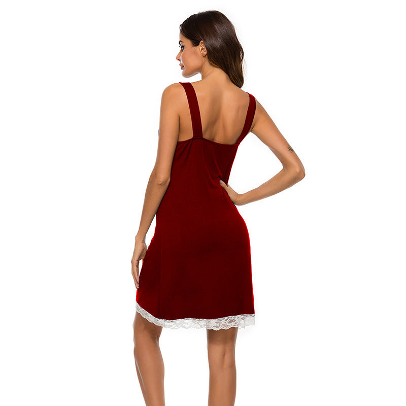 Lace lace trim loungewear nightdress sexy casual comfortable cool loungewear