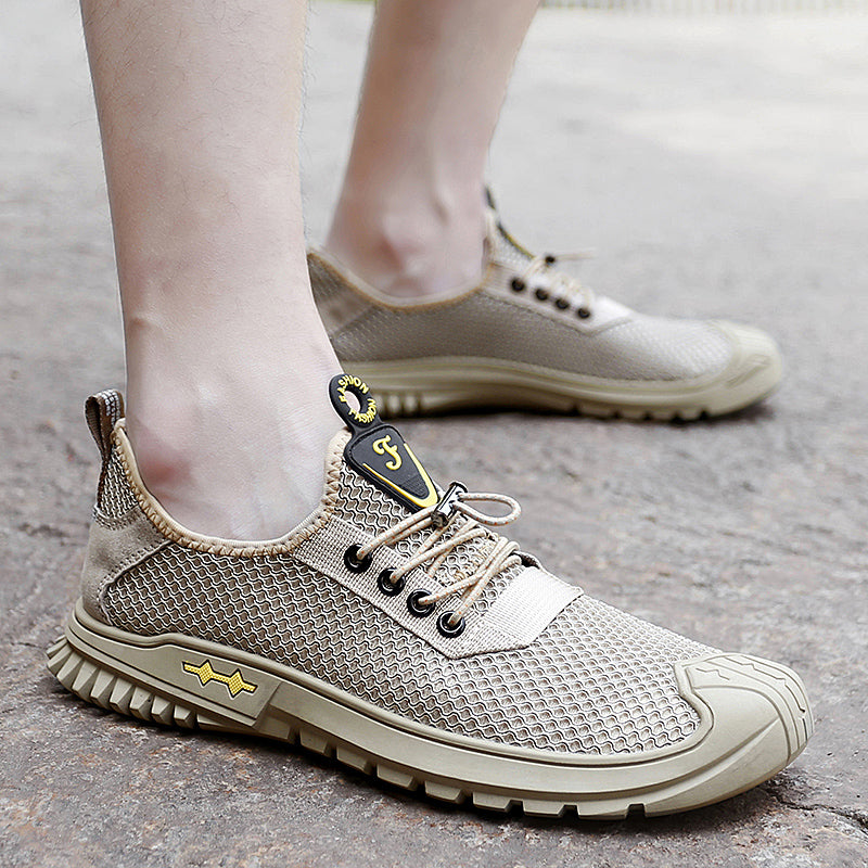 Men's mesh shoes, casual sports shoes, spring and summer  -top mesh cloth surface, lightweight, breathable, running, hiking, outdoor casual shoes, men