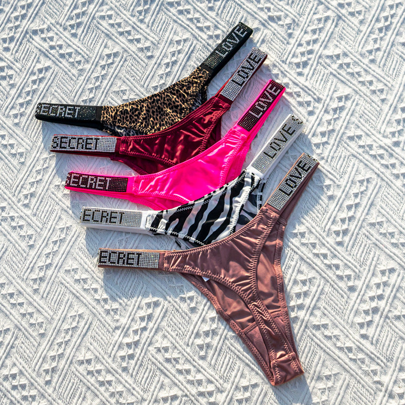 Women's  - European and American sexy thong panties women's  fitness sports  -lifting  -waist  -fork fashion T-pants thong