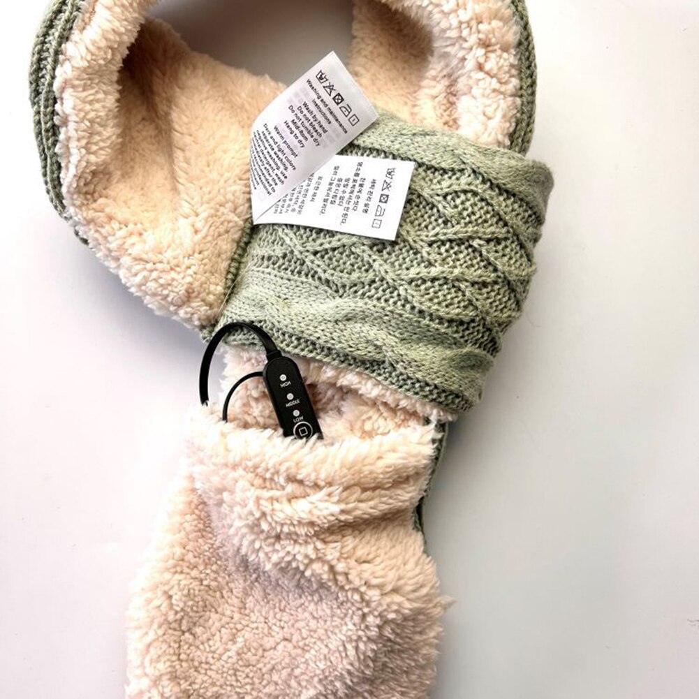 وشاح شتوي كهربائي أنيق مزود بثلاثة تروس وياقة منديل للتدفئة الكهربائية للتخييم الداخلي والخارجي والمشي لمسافات طويلة