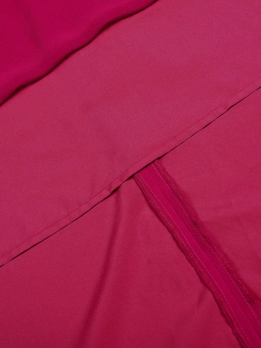 Rose Red Elegant Chiffon  Dress