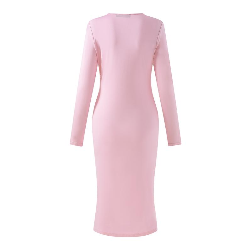 Celmia Elegant Women Sexy V-neck Dress 2022 Fashion Pleated Ruffled Bodycon Party Dress Casual Solid Slit Midi Vestidos Robe