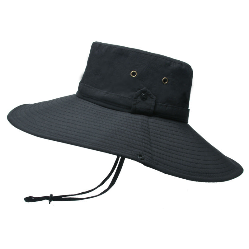 RAISJNHK Outdoor waterproof large brim fisherman hat bucket hat fishing camping boating hiking Foldable summer men sun hat beach cap