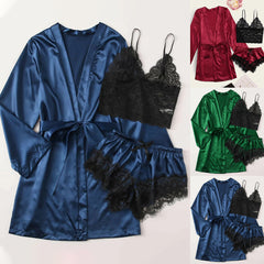 Sexy women's pajamas, lace suspenders, underwear, shorts, nightgown, home service, three-piece sexy women's underwear