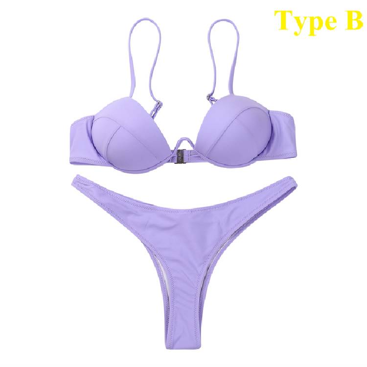 Sexy Push Filler Brazilian Bikini Set Women 4 Color Bandage Bikini Swimsuit Swimsuit Bathing