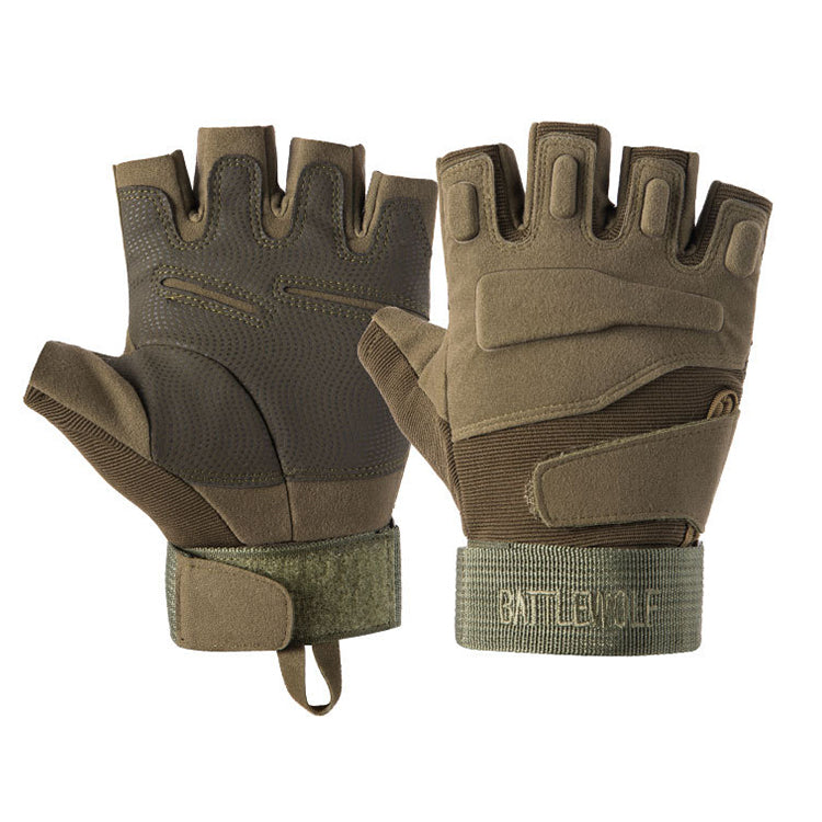 a pair Half Fingers Tactical Gloves  Hunting Gloves Soft Tactical Gloves Outdoor Sports Gloves Camping Motorcyle Racing Hiking Gloves