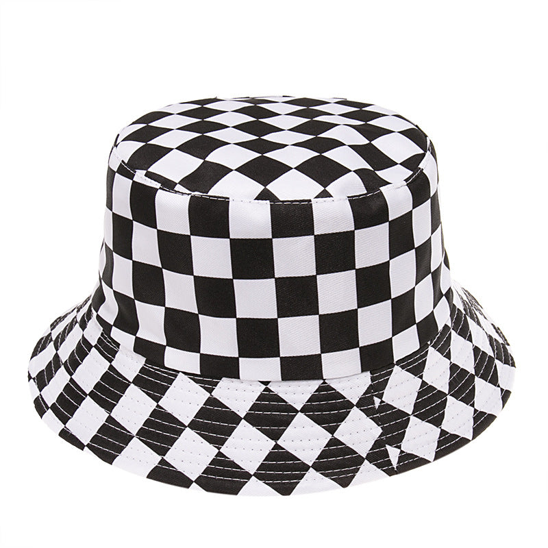 New Fashion Plaid Printed Fisherman Hat Spring Summer Men Ladies Sun Hat Reversible Outdoor Beach Hiking Fishing Hat