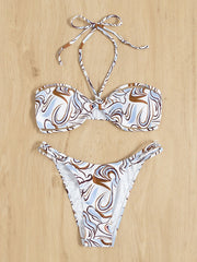 Spot Europe and the United States foreign trade new bikini sexy printing split female swimsuit bikini