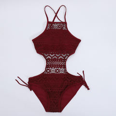One-piece swimsuit European and American fashion lace hollow bikini swimsuit
