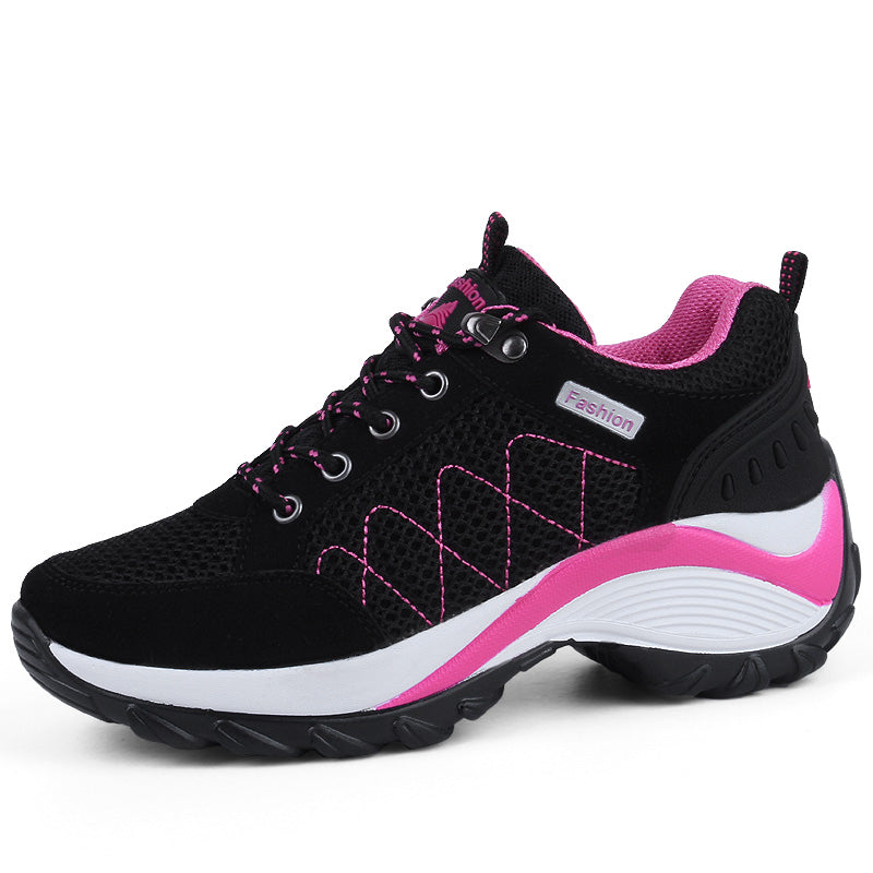 Ladies Fashion Sports Shoes Outdoor Hiking Shoes Breathable Trekking Shoes Women Heighten Shoes Casual Running Shoes Comfortable Shoes Size 35-42