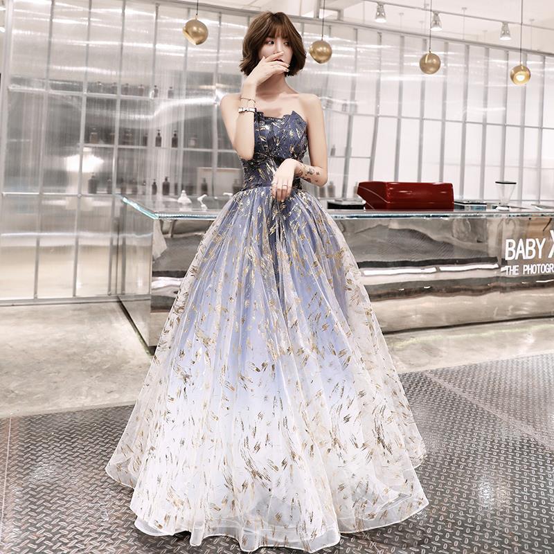 Best-selling new tube top banquet evening dress 2022 new long section  temperament celebrity one-shoulder host annual meeting dress skirt female