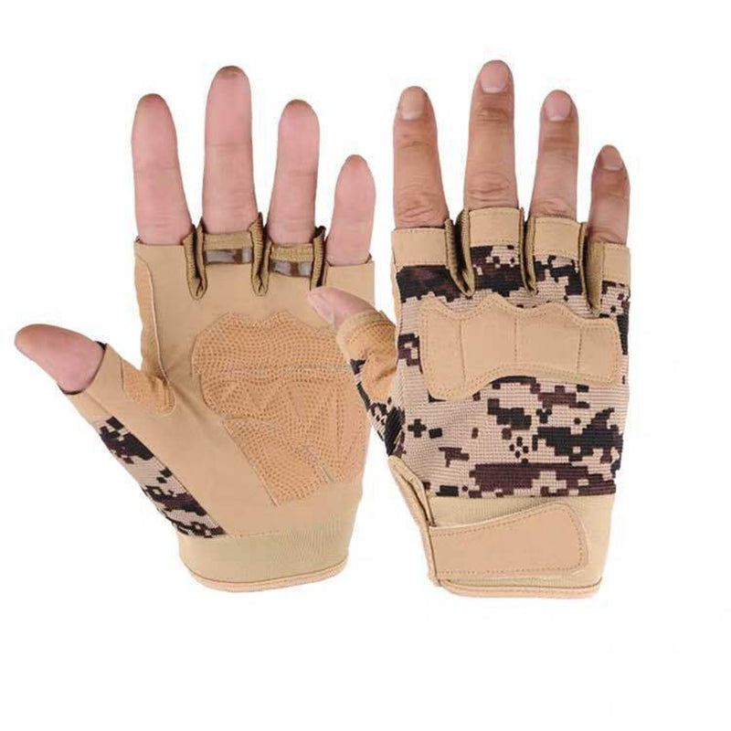 Outdoor tactical gloves army military camouflage anti-skid hunting shooting hiking riding mountaineering riding half-finger gloves