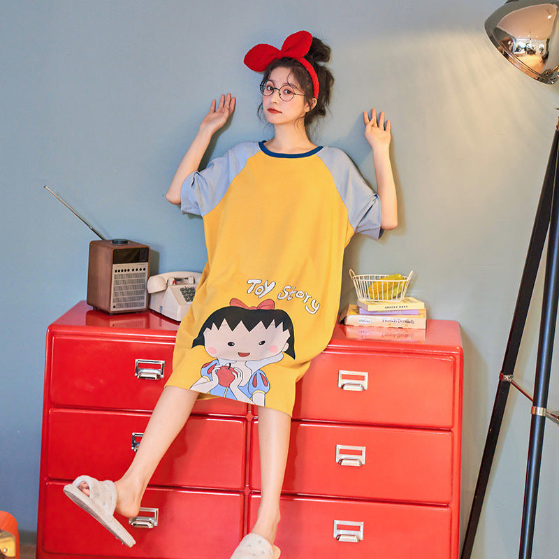 New cotton gauze home comfortable sweat-absorbing suspender nightdress