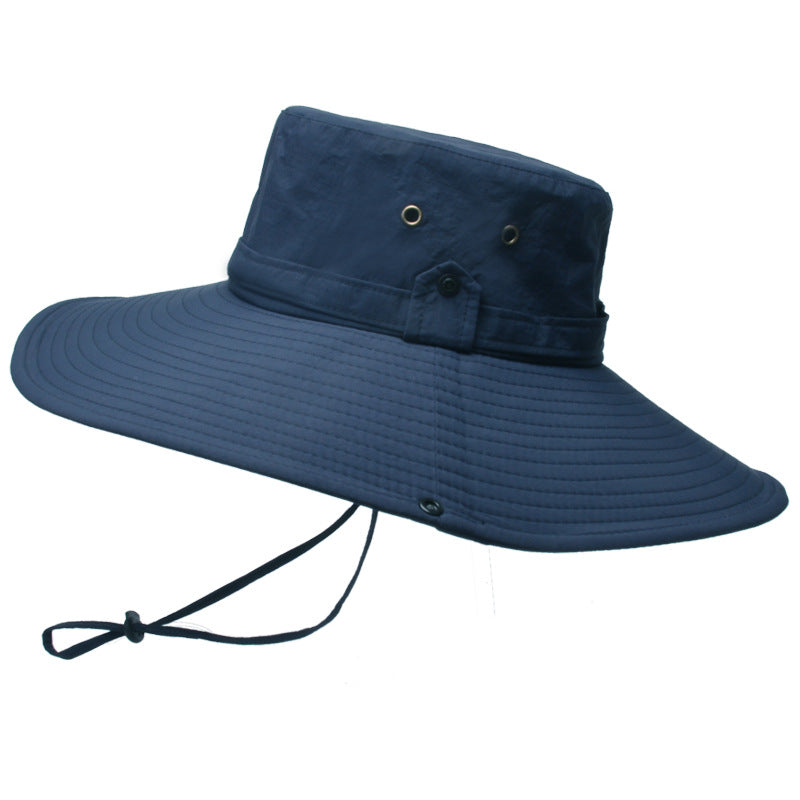 RAISJNHK Outdoor waterproof large brim fisherman hat bucket hat fishing camping boating hiking Foldable summer men sun hat beach cap
