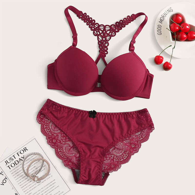 Ladies Sexy Push Up Underwear Set 3/4 Cup Bra Full Coverage Push Up Bra Set Push Up Daily Bra Push Up Bra Underwear Set