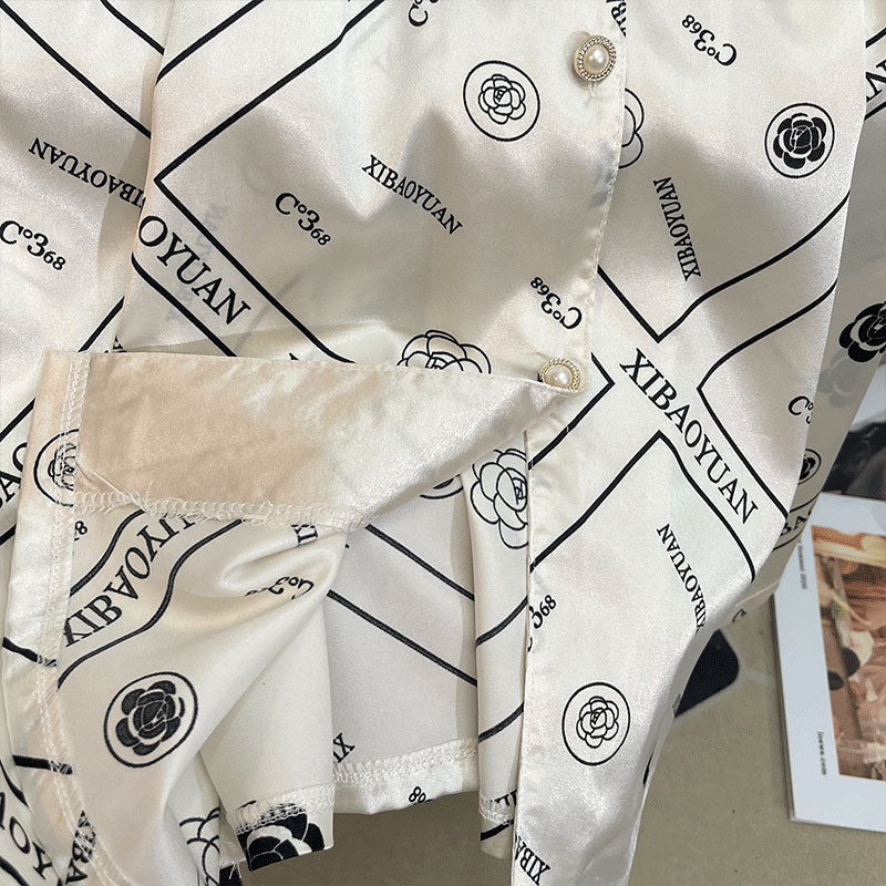 Summer silk ice silk pajamas women's short-sleeved nightdress home service thin section  silk pajamas nightdress